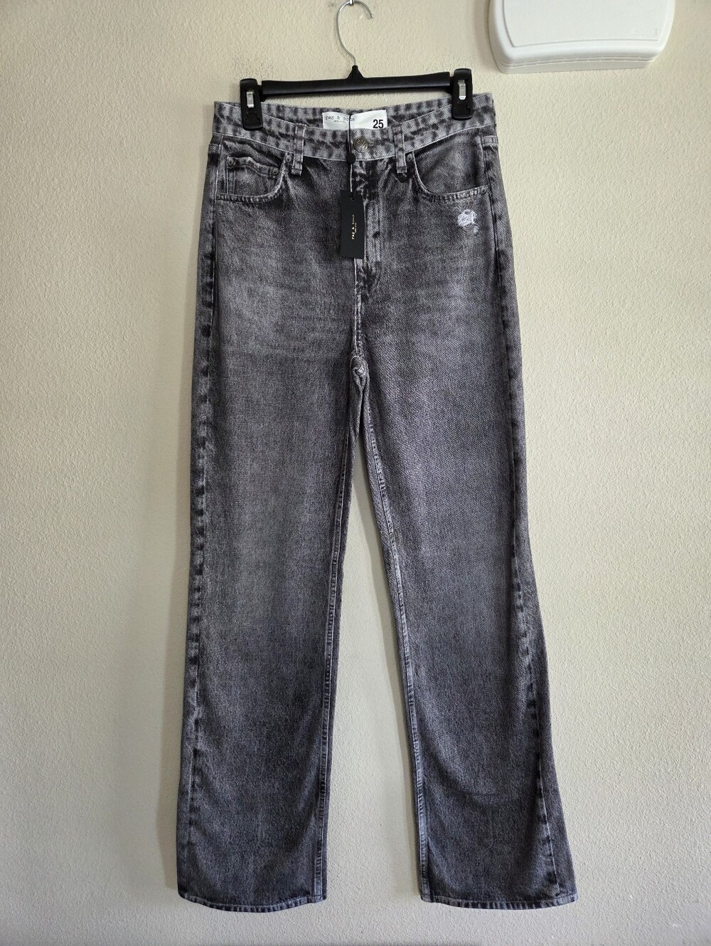 Rag & Bone Terry Miramar Shea High Rise Relaxed Straight Pants Size 25 NWT - Picture 2 of 10